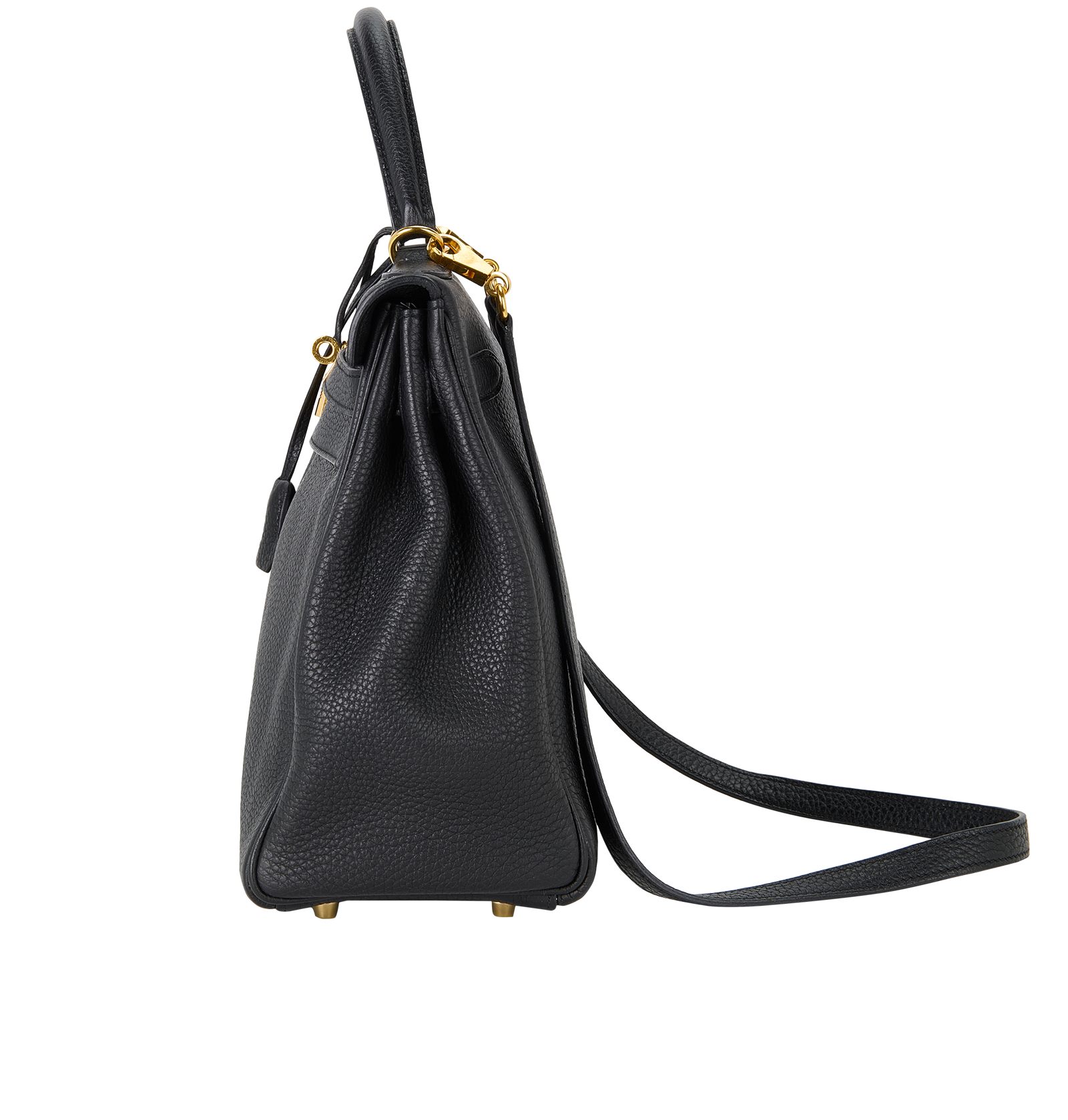 Hermes Kelly 32  In Retourne Fjord Noir, &pound;10,500, Handbags, Black, Leather, Bottom view